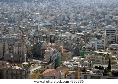 Athens urban fabric shot from Acropolis.