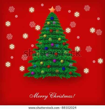 Christmas tree. Vector illustration. Best choice