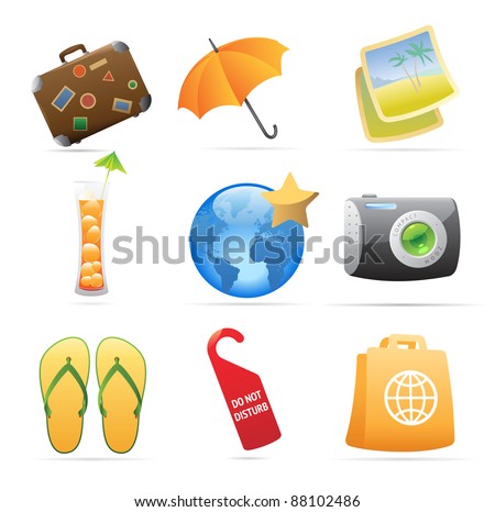 Icons for resort. Raster version. Vector version is also available.