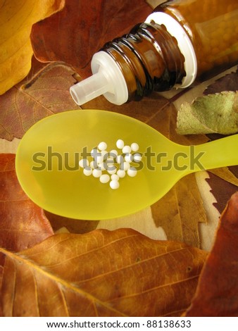 Fall leaves and homeopathic pills