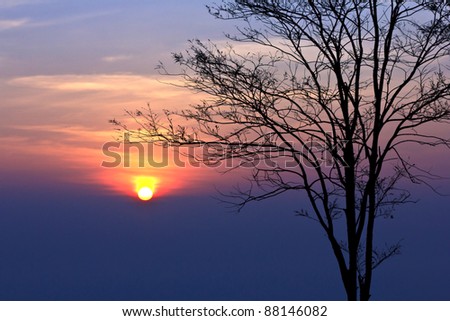 Sunrise on beautiful day on cliff