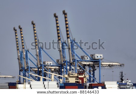 Malta Island, Marsaxlokk, cargo ships loading factory