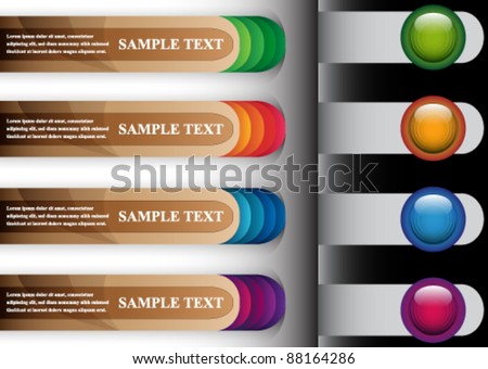 Vector set of modern, colorful abstract web banners