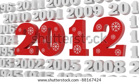 new-year composition - 2012 in snowflakes