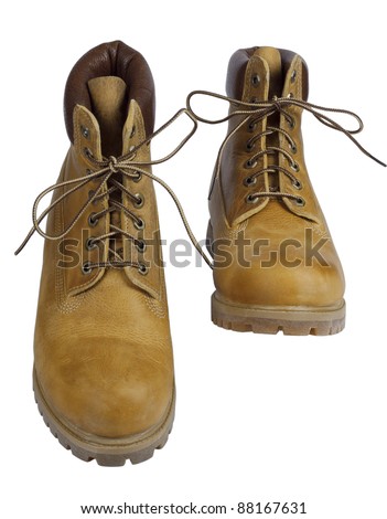 yellow boots isolated on a white background