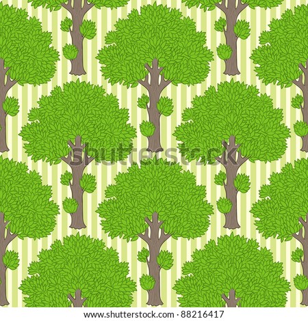 Seamless pattern with trees. Vector illustration