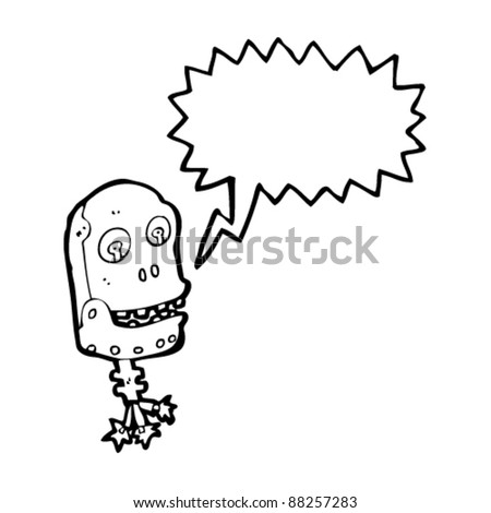 scary steam punk robot skull talking
