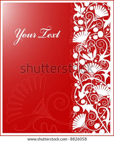 red floral background, vector