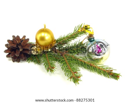 christmas still life on a white background