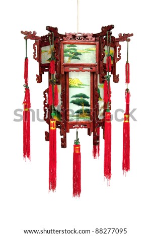 Chinese red lantern, isolated
