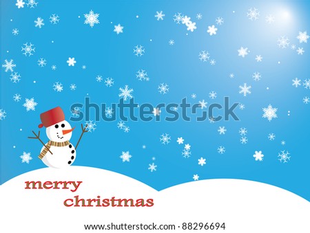 Snowman and wish - christmas background