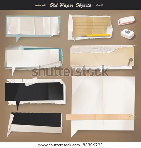Vector set: Old paper (eps10) Royalty-Free Stock Photo #88306795
