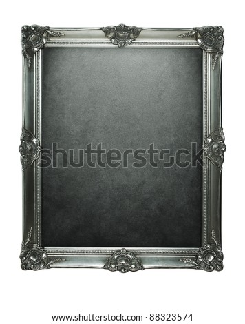 Vintage silver frame with clipping path for inside and outside