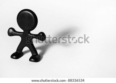 Abstract black plastic figurine
