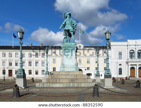 Monument to swedish king Gustav II Adolf in Gothenburg, Sweden Royalty-Free Stock Photo #88352590
