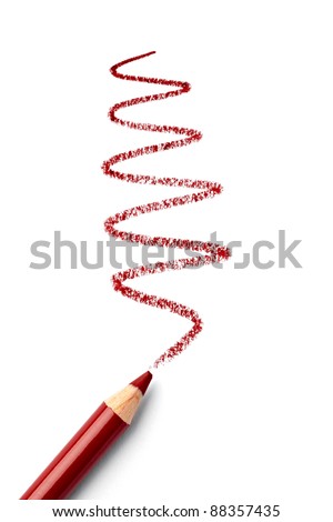 close up of  a make up eye shadow pencil on white background