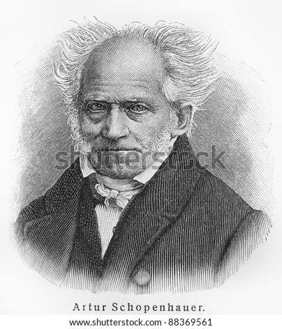 Arthur Schopenhauer - Picture from Meyers Lexicon books written in German language. Collection of 21 volumes published between 1905 and 1909.
