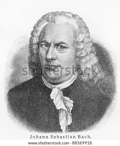 Johann Sebastian Bach - Picture from Meyers Lexicon books written in German language. Collection of 21 volumes published between 1905 and 1909.