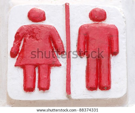 Restroom signs for men and women