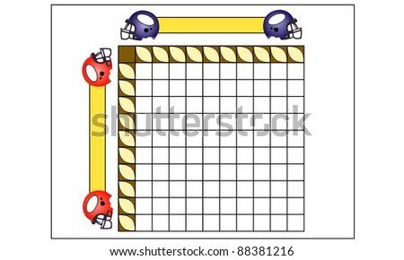 Sheet for playing football squares