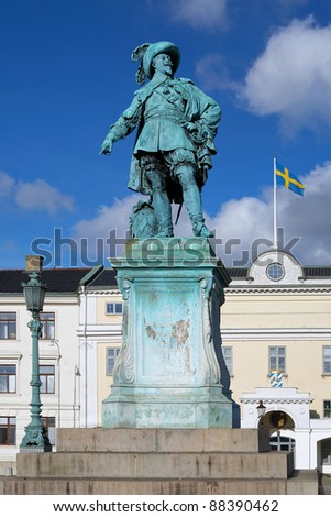 Monument to swedish king Gustav II Adolf in Gothenburg, Sweden Royalty-Free Stock Photo #88390462
