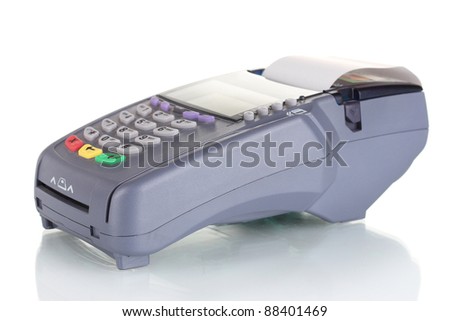 bank terminal isolated on white