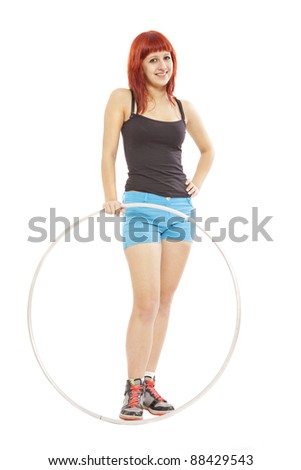 Portrait of girl with hula hoop