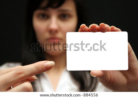 The woman with an empty visiting card