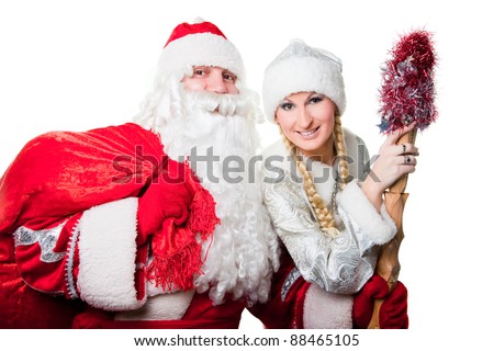 Russian Christmas characters Ded Moroz (Father Frost) and Snegurochka (Snow Maiden)