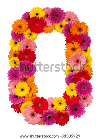 Letter O - flower alphabet isolated on white background