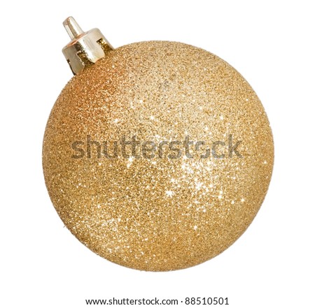 Christmas golden ball isolated on white