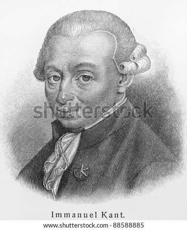 Immanuel Kant -  Picture from Meyers Lexicon books written in German language. Collection of 21 volumes published between 1905 and 1909.