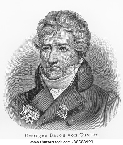 Baron Georges Cuvier - Picture from Meyers Lexicon books written in German language. Collection of 21 volumes published between 1905 and 1909.