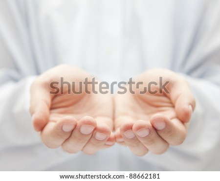 Open hands. Holding, giving, showing concept. Royalty-Free Stock Photo #88662181