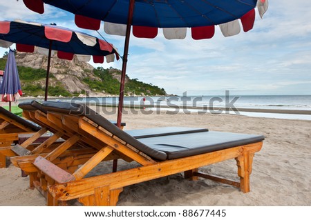 Chairs on beach near the sea