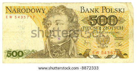 500 zloty bill of Poland, hazel picture