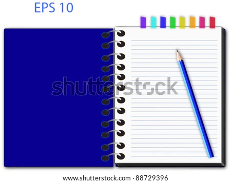 Vector of note paper on white background.