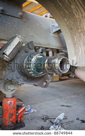 Maintenance of a large ball bearing wheels.