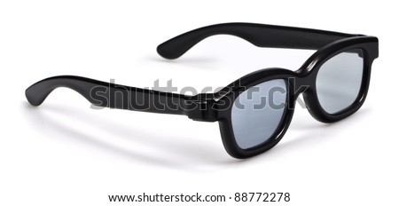 3D cinema glasses isolated on white background