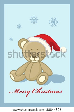 Christmas teddy bear vector