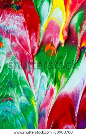 Picture, abstract painted canvas as multicolor background