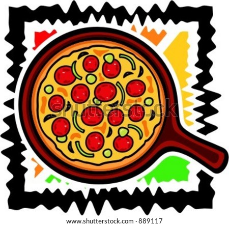 A vector illustration of a pizza.