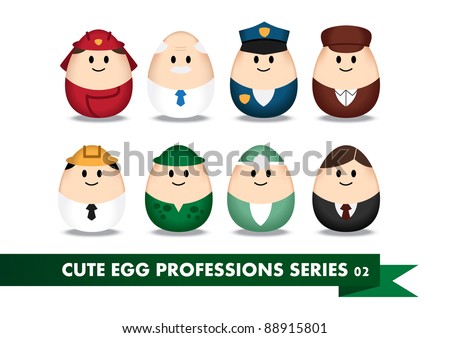 Collection of profession image in egg-shaped