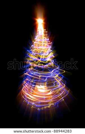 xmas tree (lights) on the dark background