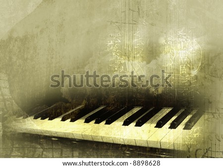 piano in grunge