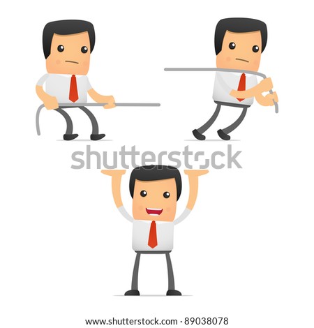 set of funny cartoon manager in various poses for use in presentations, etc.