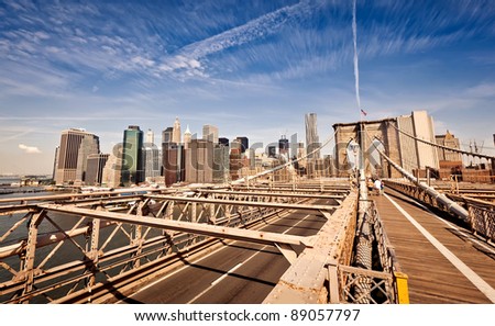 New York skyline from the Brooklyn bridge