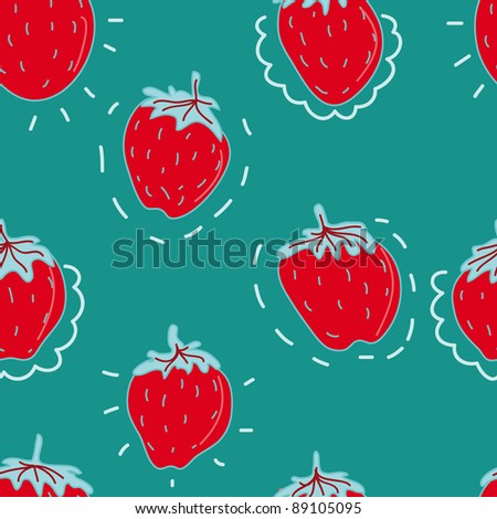 cute seamless strawberry pattern in jpg