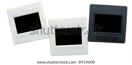 old blank photo slides, clipping path
