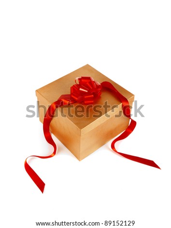 Image gift box with bow on white background